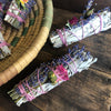 Small White Sage + Rose Bud + Lavender Smudge Wand